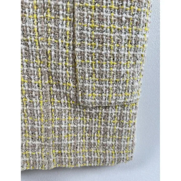 Zara Yellow and Beige Tweed Dress - Picture 5 of 16